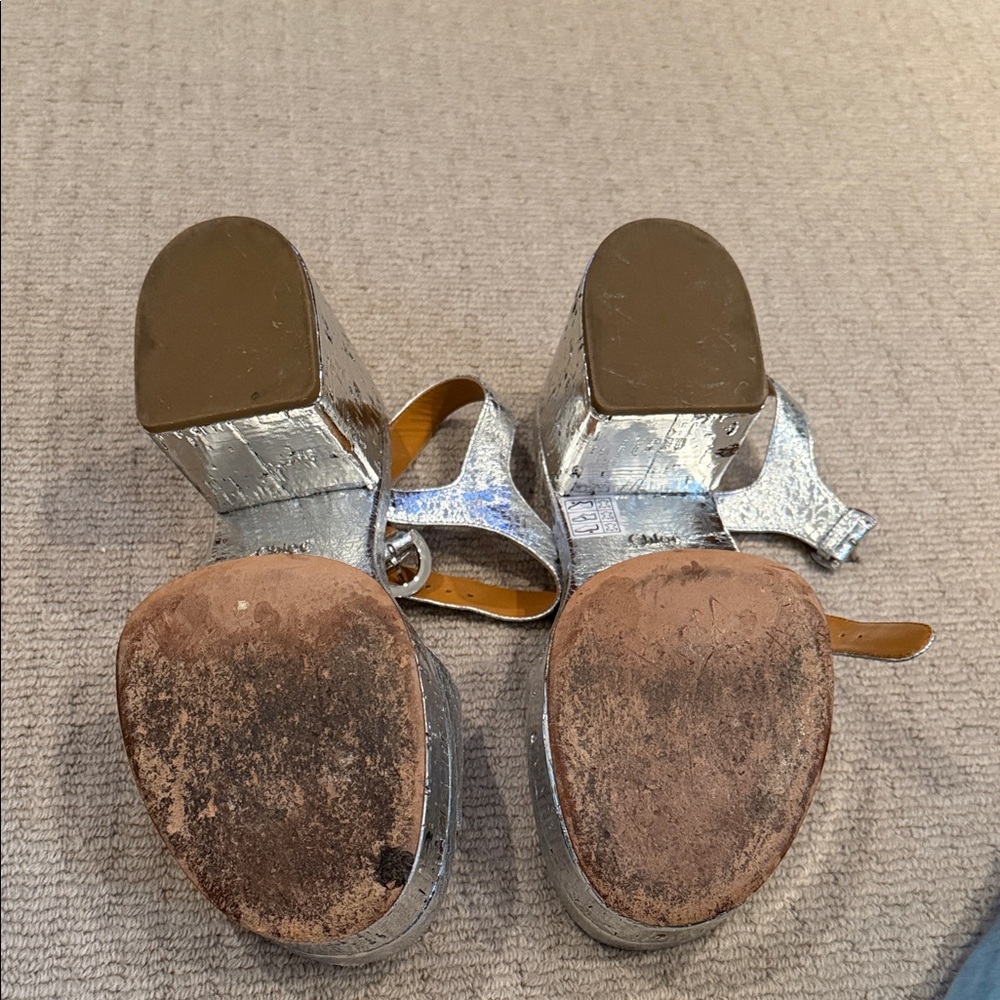 Chloe Silver Platform Sandals - image 5